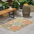 Noble House Seastar 60x39 Runner Fabric Outdoor Area Rug in Multi-Color
