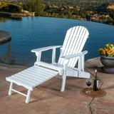 Christopher Knight Home Hayle Wood Outdoor Reclining Adirondack Chair by - 67.25 L x 29.50 W x 29.50 H White