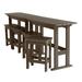 Highwood 6pc Lehigh Outdoor Balcony Set with Two Counter Height & Rectangular Tables and Four Counter Height Stools