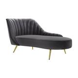 Meridian Furniture Margo Grey Velvet Chaise