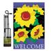 Sunflowers Spring Floral Applique Decorative Vertical 13 x 18.5 Double Sided Garden Flag Set Metal Pole Hardware