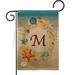 Breeze Decor BD-BN-G-130169-IP-DB-D-US14-BD 13 x 18.5 in. Summer M Initial Burlap Coastal Beach Impressions Decorative Vertical Double Sided Garden Flag