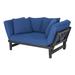 Better Homes & Gardens Delahey Convertible Wood Outdoor Sofa - Blue Cushions