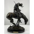 James Earle Fraser Solid Bronze End of the Trail Statue Sculpture baby size 8.25 H x 7 L x 3 W