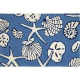 Diva At Home 3â€™ x 5â€™ Blue and White Serenity at Sea Indoor/Outdoor Area Rug