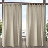 Exclusive Home Curtains Biscayne Indoor/Outdoor Two Tone Textured Tab Top Curtain Panels 54 x120 Natural Set of 2