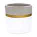 Chrissy Pot | Modern Pot Decor for Home or Office l Indoor and Outdoor Planter for Any Event Decorations (8 x 8 Sand White/Gold) CR6421