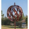 Plow & Hearth Harlequin Ball Garden Wind Spinner in Copper