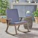 Outdoor Acacia Wood Rocking Chair with Cushion Grey