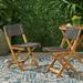 Noble House Hillside Wooden Foldable Patio Dining Side Chair in Teak (Set of 2)