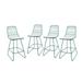 Noble House Niez 26 Outdoor Geometric Metal Counter Stools in Blue (Set of 4)