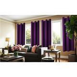 Window Curtain Room Darkening K68 purple color 100 % blackout thermal drapes for bedroom living room closet door noise reducing 37 inch wide X 84 inch long 2 panels