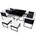 vidaXL Patio Dining Set Outdoor Table and Chairs Furniture Set Poly Rattan