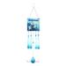 CoTa Global Welcome Blue Turtle Hanging Sea Glass Wind Chime 29.92 Inch Nautical Glass Windchime Outdoor Decor for Harmonic Porch Patio & Garden Unique Beach Art Indoor Wind Chime Window Mobile