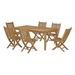 Modern Contemporary Urban Design Outdoor Patio Balcony Garden Furniture Side Dining Chair and Table Set Wood Natural