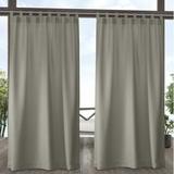 Exclusive Home Cabana Solid Indoor/Outdoor Light Filtering Hook-and-Loop Tab Top Curtain Panel Pair 54 x96 Taupe