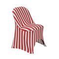 Your Chair Covers - Stretch Spandex Folding Chair Covers Striped Red/White for Wedding Party Birthday Patio etc.
