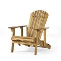 GDF Studio Kono Outdoor Acacia Wood Reclining Adirondack Chair with Footrest Natural