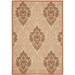 SAFAVIEH Courtyard Jennifer Damask Indoor/Outdoor Area Rug Cream/Terracotta 5 3 x 7 7