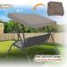 Sunrise 77 x43 Outdoor Patio Swing Canopy Replacement Cover Taupe (Cover Only Frame not Included)