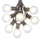 25 Foot G50 Outdoor Patio String Lights with 25 Frosted White Globe Bulbs â€“ Indoor Outdoor String Lights â€“ Market Bistro CafÃ© Hanging String Lights â€“ C9/E17 Base - Brown Wire
