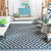 SAFAVIEH Courtyard Janey Geometric Indoor/Outdoor Area Rug Navy/Light Beige 8 x 11