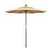California Umbrella MARE758-5422 7.5 ft. Wood Market Umbrella Pulley Open Marenti Wood-Sunbrella-Ant.Beige