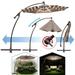 9 ft Cantilever Solar Powered LED Light Patio Offset Hanging Umbrella Outdoor Garden Taupe