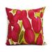 Simply Daisy 18 x 18 Sunset Tulip Red Floral DecorativeOutdoor Pillow