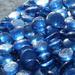 Fire Pit Glass - Light Blue Reflective Fire Glass Beads 3/4 - Reflective Fire Pit Glass Rocks - Blue Ridge Brandâ„¢ Reflective Glass Beads for Fireplace and Landscaping