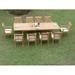 Teak Dining Set:10 Seater 11 Pc - 117 Double Extension Rectangle Table 10 Giva Arm / Captain Chairs Outdoor Patio Grade-A Teak Wood WholesaleTeak #WMDSGVt