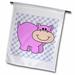 3dRose Cute Little Pink Lavender Hippo Hippopotamus Cartoon - Garden Flag 12 by 18-inch