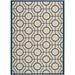 SAFAVIEH Courtyard Brian Geometric Indoor/Outdoor Area Rug 5 3 x 7 7 Beige/Navy