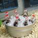 Miniature Tub of Soda Pop Bottles on Ice for Miniature Garden Fairy Garden