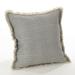 SARO 9013.BG20S 20 in. Square Canberra Fringed Pinstriped Down Filled Cotton Throw Pillow Blue Grey
