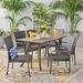 Sonoma Outdoor 7 Piece Acacia Wood and Wicker Dining Set Gray Gray
