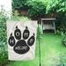 MYPOP Black Bear Paw Welcome Long Garden Flag House Banner 12 x 18 inch