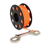 Scuba Choice Aluminum Finger Spool 75ft Dive Reel w/Bolt Snap-Black/Orange