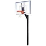 First Team Legacy Turbo Steel-Glass In Ground Fixed Height Basketball System44; Black