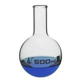 500mL Florence Boiling Flask; Flat bottom; Eisco Labs Premium Borosilicate Glass; Narrow neck; Beaded Rim