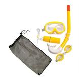 Pool Master 5pc Junior Swimming Pool Mask Goggle and Snorkel Set - Small - Yellow/White
