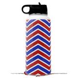 Skin Wrap Decal compatible with Hydro Flask Wide Mouth Bottle 32oz Zig Zag Red White and Blue (BOTTLE NOT INCLUDED)