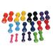 CanDo Vinyl Coated Dumbbells 5 Pairs 2 Each 1lb 2lb 3lb 4lb 5lb Handheld Weights for Muscle Training and Workouts Color Coded Anti-Roll Home Gym Equipment Beginner and Pro