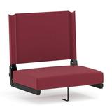 Flash Furniture Grandstand Comfort Seats by Flash - 500 lb. Rated Lightweight Stadium Chair with Handle & Ultra-Padded Seat Maroon