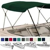 EliteShield 4 Bow Bimini Top Boat Cover Green 4 Bow 96 L 54 H 73 - 78 W with Boot and Rear Poles