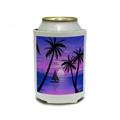 Beach Sunset - Graphic Sail Boat Ocean Vacation Blue Purple Can Cooler Drink Insulator Beverage Insulated Holder