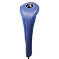 New Blue Zipper #3 Wood Leatherette Neoprene Golf Club head cover Snug Fit for Woods up to 200cc Headcover prevents Scratching Chipping Clanking
