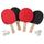 Viper Four Racket Table Tennis Set Includes 4 Paddles and 6 Ping Pong Balls