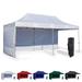 White 10x20 Instant Canopy Tent and 2 Side Walls - Commercial Grade Aluminum Frame with Water-Resistant Canopy Top and Sidewall - Bag and Stake Kit Included (5 Color Options)