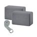 Gaiam Yoga Block (2-Pack) and Strap Combo - Grey